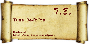 Tuss Beáta névjegykártya